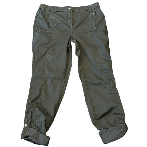 Chico's Luxe Utility Green Convertible Ankle Pants Chico's Size 0.5/US Size 4/6 - Picture 4 of 10